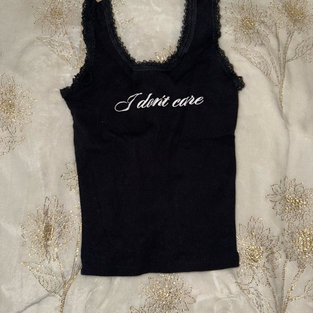 Obsessive Love Black Lace Trim Tank Top